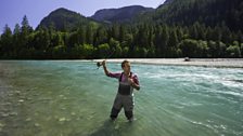 Ben Fogle practices his fly fishing skills