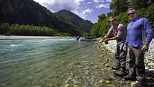 Matt Hayes gives Ben Fogle a refresher lesson in fly fishing