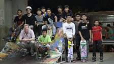 Newshour's James Menendez and Yangon skateboarders