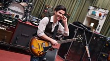 The Stereophonics' Kelly Jones having a laugh during the soundcheck