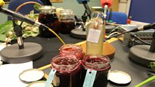 Some Josta Berry Jam, Raspberry Jam and Blackcurrant Jam