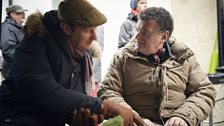 Mark Gatiss & Steven Moffat compare notes between shots