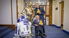 R2-D2, C-3PO, Warwick Davis, Martin Freeman