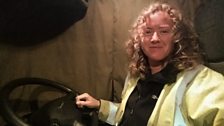 Jenny Tipping from Southampton works nights driving her articulated truck across the UK