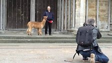 Photo shoot outside Salisbury Cathedral