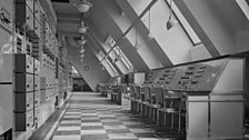 One of the first radio control rooms at the new Broadcasting House in 1932.