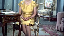 The Queen photographed in 1967 at the time of the recording of her first television broadcast in colour.