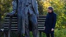 A giant statue of Sergei Rachmaninoff in Novgorod