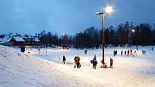 In the playground at Prestvannet skole