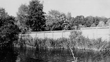 View of Berlin Wall from Groß Glienicke Lake