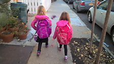 Twins go off to kindergarten