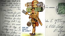 "Now we sha'n't be long!" - A postcard sent on New Year's Day 1916