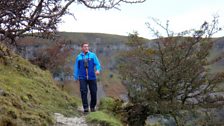 Craig y Cilaul is spectacular escarpment of limestone cliffs, above the Usk Valley