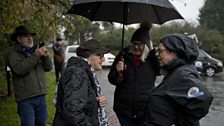 Jo meeting locals on her walk through East Yorkshire's villages