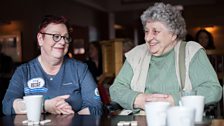 Jo has has a well-earned break and natter with a lady from Age UK, Barnsley Allsorts Group in Wombwell