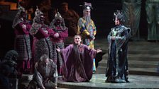 Liù (Anita Hartig) & Turandot (Nina Stemme) in Puccini's Turandot from the Metropolitan Opera, New York