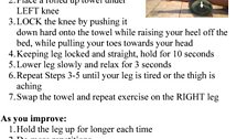 Knee, towel assisted exercise