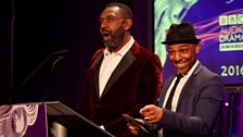 Actor, Don Gilet presenting an award