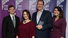 'In and Out of the Kitchen' won Best Scripted Comedy Drama, recieved by Justin Edwards and the team, presented by Ruth Jones