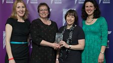 Mary Ward-Lowery, Amanda Whittington & team won Best Series or Serial, award presented by Fenella Woolgar