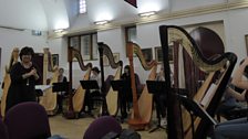 Harp class rehearsing at RWCMD