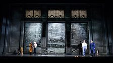 Onegin (Dimitri Hvorostovsky) & Lensky (Michael Fabiano) prepare for the duel