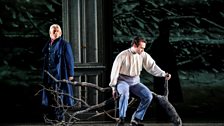 Onegin (Dimitri Hvorostovsky) & Lensky (Michael Fabiano) arrive for the duel