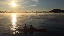 Paddling in the midday sun