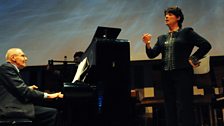 György Kurtág at the piano with Hilary Summers