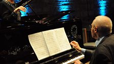 György Kurtág at the piano with Hilary Summers