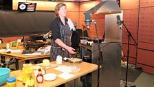 Allegra McEvedy cooks in the studio