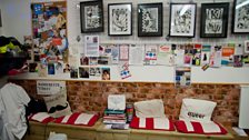 The waiting area at Barberette, a gender neutral barber shop in East London