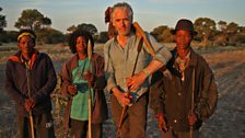 Gordon and his new Bushmen friends - !Xao Qam, Xaashe and Qamme