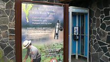 Phone box at the edge of the Kilauea Crater, at the Hawaiian Volcano Observatory