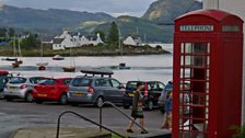 Phone box in Plockton, Scotland