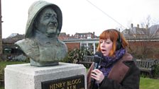 This bust of famous lifeboatman Henry Blogg was where clue two was hidden