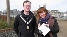 Sophie met the Mayor of Cromer, who was there to help support Sport Relief and hand out medals to the runners