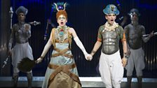 Queen Tye (Rebecca Bottone) with her son. Akhnaten (Anthony Roth Costanzo)