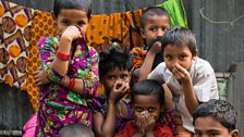 Children in the Tejgaon slum in Dhaka, Bangladesh