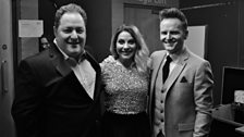 Presenter Leo Green with singers Louise Dearman & Joe Stilgoe