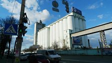 Industrial architecture near the river Dnipro