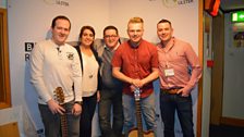 Dominic Douglas, Stacey Burke, Lee Matthews and Anthony Murchan with John Toal