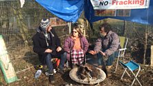 Anti-fracking protestors, including Daniel Ashman and Louise Hammond