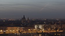 Moonrise sequence above St Stephen's Basilica