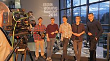 The Percussion Category Finalists gather together to be filmed for the TV broadcast