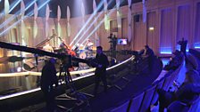 The cameras practise their shots ready for filming the Jazz Award Final