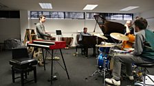 Rehearsals look intense for the Jazz Award final as Tom Smith prepares his performance with the Gwilym Simcock Trio