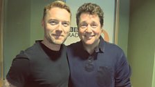 Ronan Keating poses with Michael Ball