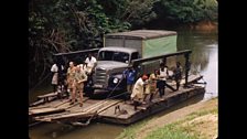 Crossing the river en route to the team’s first destination