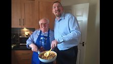 Producer Phil and Raymond with his paella.